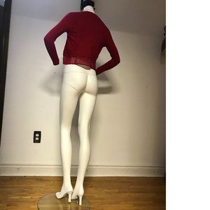 LE CHÂTEAU Dark Red Open-Front Shrug Cover-up top Cropped Bolero cardigan